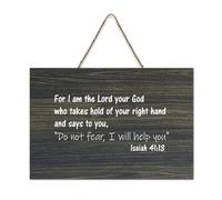 Targa in legno con dedica della Bibbia, Isaia 41:13 "For I Am The Lord Your God Who Takes Hold of Your Right Hand And Says to You", da appendere alla parete, per ufficio, porta, parete, casa, 15,2 x