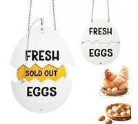 Targa in legno con scritta "Farm Fresh Eggs", Eggs Sold Out Sign - Cracked Shell Design Hanging Sign Pollaio Rustic Farmhouse Decor Bauernmarkt-Dekor,Polli Scudo Uova fresche per Decor (A)