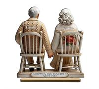 Targa in legno con scritta "Growing Old Together", personalizzabile con nome natalizio, regalo per coppie, sentito regalo per lui, genitori, nonni