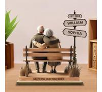 Targa in legno con scritta "Growing Old Together", regalo di Natale personalizzato in legno per coppie, regali sentiti per lui o lei, genitori, nonni
