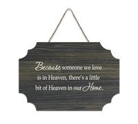 Targa in legno con scritta in inglese "Because Someone We Love Is in Heaven There's A Little Bit of Heaven in Our Home", 15,2 x 25,4 cm