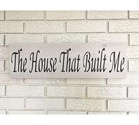 Targa in legno con scritta in inglese "Home That Built Me Fixer Upper for Home Country Kitchen Living Dining Room Bedroom Art Wall Door Shop, bar, club, Cafes, Placca in legno da 10,2 x 40,6 cm