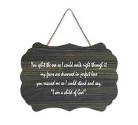 Targa in legno con scritta in inglese "You Split The Sea So I Could Walk Right Through It My Fears Are Drowned in Perfect Love", da appendere, in legno, stile rustico, da parete, con citazioni, per