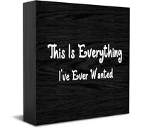Targa in legno con scritta in lingua inglese "This Is Everything I'Ve Ever Wanted", decorazione per casa e ufficio, accessorio decorativo per scrivania da ufficio, targa in legno per mensola TV da