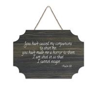 Targa in legno con scritta "You have caused my companions to shun me; You have made me a horror to them", 15,2 x 25,4 cm, decorazione da parete in legno per porta d'ingresso, soggiorno, cucina