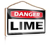 Targa in legno con vernice a base d'acqua e bordo liscio, decorazione rustica per la casa, decorazione per lavanderia da parete/Danger Lime