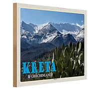Targa in legno Creta | Grecia | Lefka Ori | Decorazione | 40 cm x 30 cm