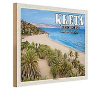 Targa in legno Creta | Grecia | Spiaggia di Vai | Decorazione | 40 cm x 30 cm