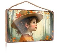 Targa in legno da appendere alla parete, con scritta "Autumn Adventure: A Child'S Journey Through The Forest", decorazione per la casa e la casa, divertente, decorazione per la casa (20 x 30 cm)
