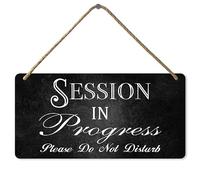 Targa in legno da appendere alla parete con scritta "Treatment in Progress Please Do Not Disturb", per affari, ufficio, terapista, clinica, trattamento, 12,7 x 25,4 cm