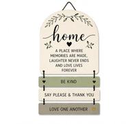 Targa in legno da appendere con citazioni positive, cartello rustico da appendere alla parete, decorazione motivazionale per la casa, arte da parete in legno per soggiorno, (Home - Memories Are Made