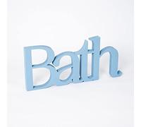Targa in Legno da appoggio Bath - Decorazione da appoggio Ideale per Il Bagno, Scritta Decorativa Fatta a Mano Arredo Decorazione