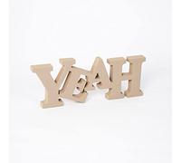 Targa in Legno da appoggio con Scritta Yeah - Decorazione da appoggio Ideale per Il Salotto o la Camera da Letto, Scritta Decorativa Fatta a Mano Arredo Decorazione