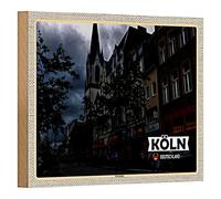 Targa in legno di Colonia | Ehrenfeld | Souvenir della Germania | 18 cm x 12 cm