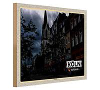 Targa in legno di Colonia | Ehrenfeld | Souvenir della Germania | 40 cm x 30 cm