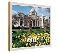 Targa in legno | Galles | National Museum Cardiff | United Kingdom | 40 cm x 30 cm