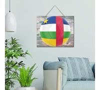 Targa in legno invecchiato a tema calcio Repubblica Centrafricana, decorazione primitiva, targa in legno effetto invecchiato, ideale come decorazione per la casa, 25,4 x 30,5 cm