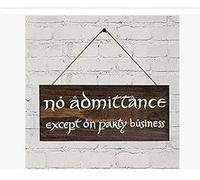 Targa in legno ispirata a Lord of The Rings con scritta "No Admittance Except on Party", 12,7 x 30,5 cm