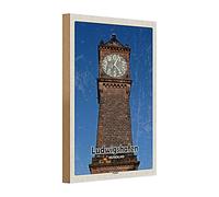 Targa in legno | Ludwigshafen | Orologio a livello | Germania | 20 cm x 30 cm