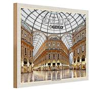 Targa in legno | Milano Italia | Galleria Vittorio Emanuele | 40 cm x 30 cm