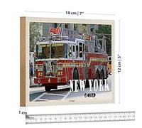 Targa in legno | New York Fire Engine | Nostalgie USA | 18 cm x 12 cm