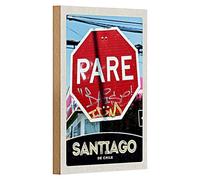 Targa in legno | PARE | Santiago del Cile | stile retrò | 12 cm x 18 cm