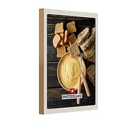 Targa in legno per fonduta svizzera, decorazione vintage, cucina e sala da pranzo, 20 x 30 cm, 20 cm x 30 cm