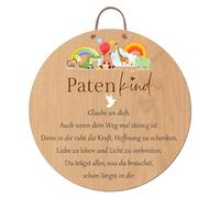 Targa in legno per il padrino, 22 x 22 cm, con scritta e gancio, regalo per battesimo per ragazze e ragazzi, regalo per battesimo, cresima, decorazione da parete per cameretta dei bambini