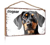 Targa in legno per porta con cane con scritta in inglese "A Close-up of Your Furry Friend" (lingua italiana non garantita)