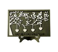 Targa in legno personalizzata con albero genealogico, personalizzabile con 2-9 nomi, decorazione per la festa della mamma, da parte della figlia (4 nomi, stile 2)