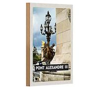 Targa in legno | Pont Alexandre III | Parigi | Decorazione nostalgica | 12 cm x 18 cm