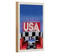 Targa in legno retrò | USA American Diner | look vintage | 12 cm x 18 cm