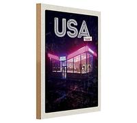 Targa in legno retrò | USA American Diner | look vintage | 30 cm x 40 cm