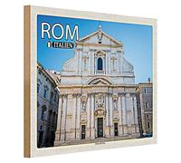 Targa in legno | Roma Italia | Chiesa del Gesù | Decorazione | 40 cm x 30 cm
