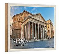 Targa in legno | Roma Italia | Pantheon | Decorazione nostalgica | 18 cm x 12 cm