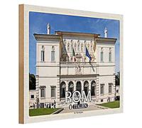 Targa in legno | Roma Italia | Villa Borghese | Nostalgia | 40 cm x 30 cm