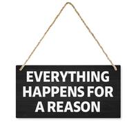Targa in legno rustico con scritta "Everything Happens Fora Reason", da appendere alla parete, per camera da letto, soggiorno, parete, decorazione per matrimoni, 30,5 x 15,2 cm