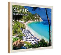 Targa in legno | Samos Grecia | Lemonakia Beach | Decorazione | 40 cm x 30 cm