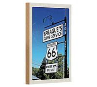 Targa in legno | Sprague's Super Service | Route 66 | Stile retrò | 12 cm x 18 cm