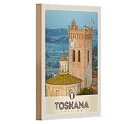 Targa in legno | Toscana Italia | Decorazione nostalgica | 12 cm x 18 cm