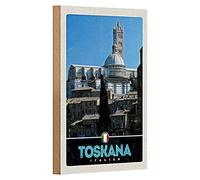 Targa in legno | Toscana Italia | Decorazione Vintage | 12 cm x 18 cm