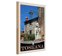Targa in legno | Toscana Italia | Decorazione vintage per la casa | 30 cm x 40 cm