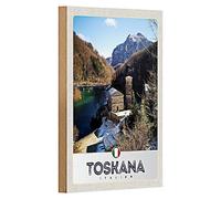 Targa in legno | Toscana Italia | Paesaggio | Decorazione | 12 cm x 18 cm