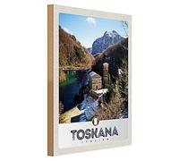 Targa in legno | Toscana Italia | Paesaggio | Decorazione | 30 cm x 40 cm
