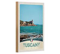 Targa in legno | Tuscany | Costa Italiana | Stile Vintage | 12 cm x 18 cm