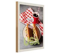 Targa in legno vintage | American Diner | USA Hotdogs | decorazione retrò | 30 cm x 40 cm