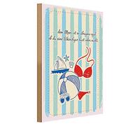 Targa in legno vintage | Dem Sea ist es egal | Decorazione da spiaggia | 30 cm x 40 cm