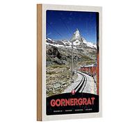Targa in legno vintage | Gornergrat | Svizzera | Decorazione nostalgica | 12 cm x 18 cm