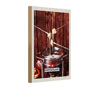 Targa in legno vintage | motivo fonduta | Switzerland | decorazione | 20 cm x 30 cm
