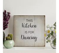 Targa in legno vintage This Kitchen Is for Dancing in legno decorazione da parete per soggiorno, rustica, decorazione da parete per casa, uomo, grotta, bar, bar, bar, 20,3 x 20,3 cm